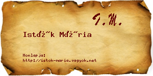 Istók Mária névjegykártya
